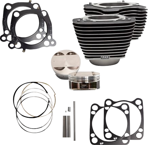 S&S CYCLE 910-0762A Cylinder Kit - 131" Stroker Cylinder Wrinkle Black w/Highlights M8