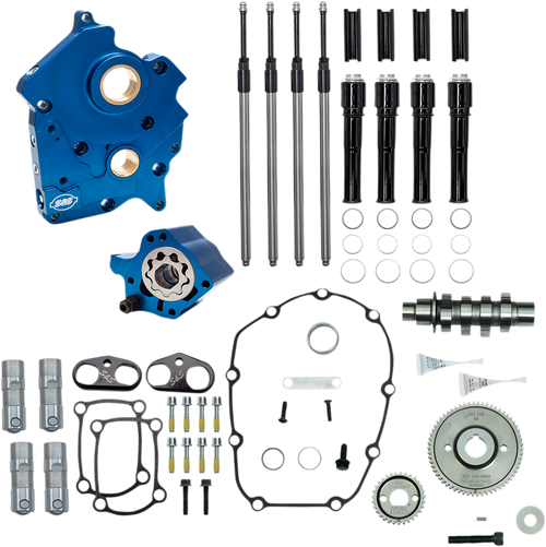 S&S CYCLE 310-1014B Cam Chest Kit for M8 - Oil Cooled Gear Drive 475 Cam Black Pushrod Tubes M8