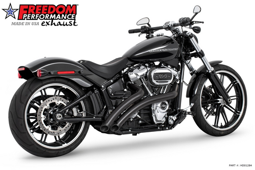 Freedom Performance HD01281 Black Radical Radius Dual Exhaust 86-17 Softail all models except rocker & breakout