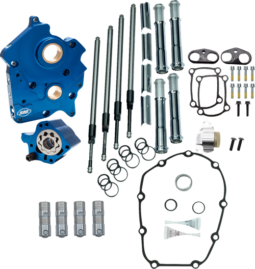 S&S CYCLE 310-1263A Cam Chest Kit without Cams for Chain Drive M8 - Oil Cooled Chain Drive Chrome Pushrod Tubes M8