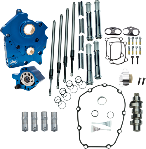 S&S CYCLE 310-0999C Cam Chest Kit for M8 - Water Cooled Chain Drive 465 Cam Chrome Pushrod Tubes M8