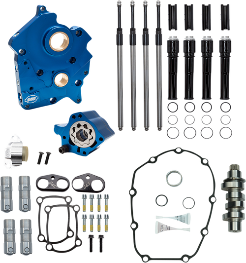 S&S CYCLE 310-1008C Cam Chest Kit for M8 - Water Cooled Chain Drive 475 Cam Black Pushrod Tubes M8
