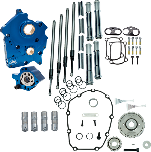 S&S CYCLE 310-1261A Cam Chest Kit without Cams for Gear Drive M8 - Water Cooled Gear Drive Chrome Pushrod Tubes M8