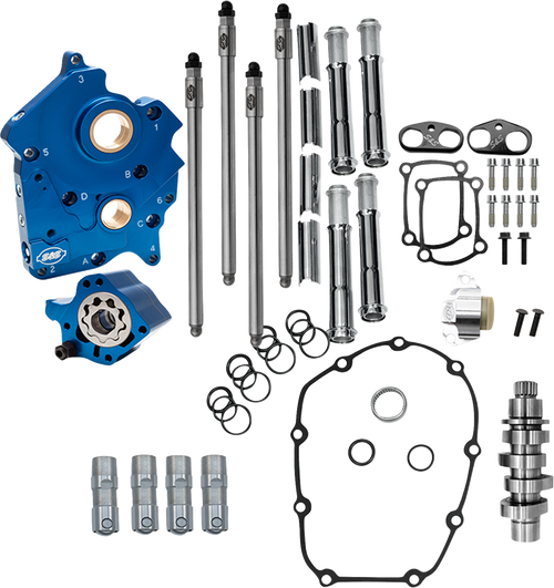 S&S CYCLE 310-1378A Cam Chest Kit for M8 - Oil Cooled Chain Drive 496 Cam Chrome Pushrod Tubes M8