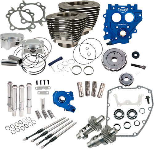 S&S CYCLE 330-0665 100" Power Package Engine Performance Kit - 585GE Gear Drive Wrinkle Black Twin Cam 88