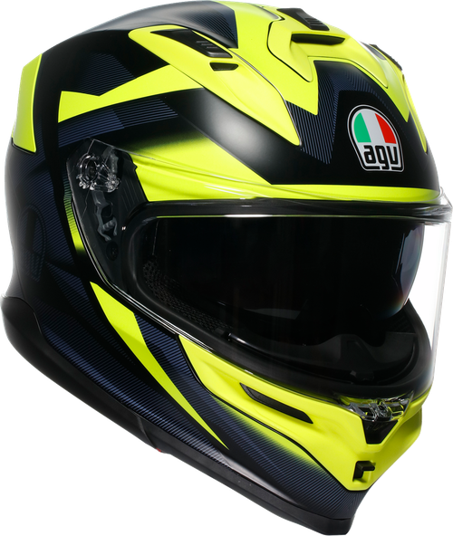 AGV 2118399004-006-L K7 Glimpse Helmet - Glimpse Matte Black/Yellow Fluo Large