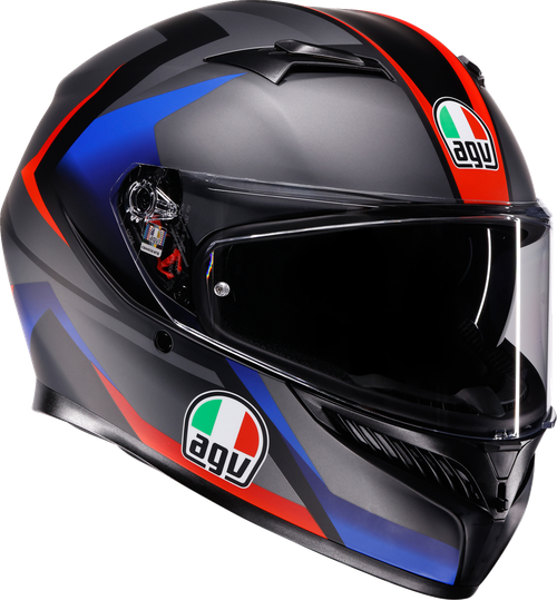 AGV 2118381004-024-S K3 Striga Helmet - Striga Matte Black/Blue/Red Small