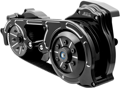 BELT DRIVES LTD. EV2PH-B17-B 2" Open Belt Drive Kit with 2-Piece Motor Plate - 2" Black '17-'22 Touring