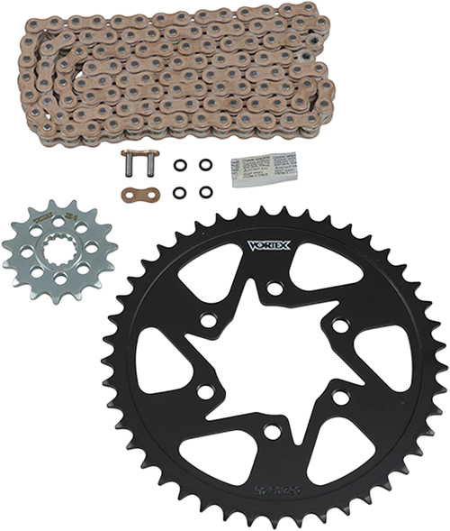 VORTEX CKG6349 Chain and Sprocket Kit - HFRS - Gold - Kawasaki ZX-6R - HFRS Gold Kawasaki ZX-6R