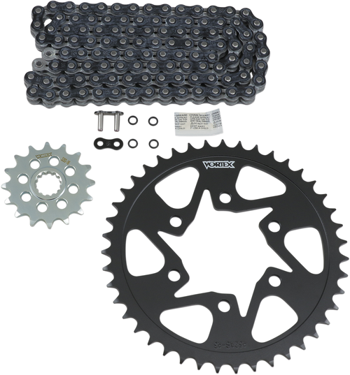 VORTEX CK6387 Chain and Sprocket Kit - WSS - Black - Kawasaki ZX-6R - WSS Black Kawasaki ZX-6R