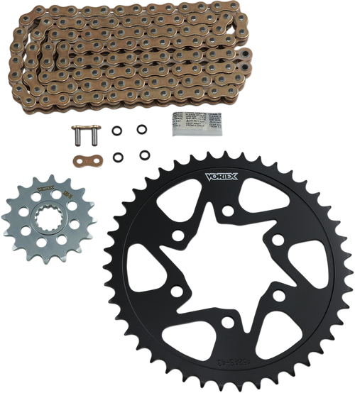 VORTEX CKG6387 Chain and Sprocket Kit - WSS - Gold - Kawasaki ZX-6R - WSS Gold Kawasaki ZX-6R