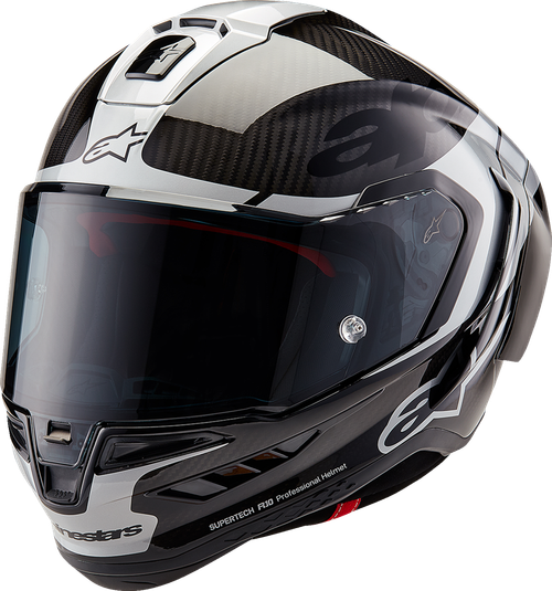ALPINESTARS 8200324-1368-XL Supertech R10 Element Helmet - Element Carbon/Silver/Black XL