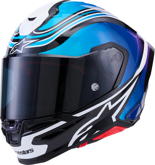ALPINESTARS 8202826-1636-L Supertech R7 Zeal Helmet - Zeal 22.06 Gloss Black/Blue/Pink Fluo/White Large