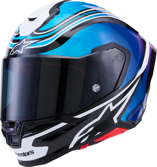 ALPINESTARS 8202826-1636-XL Supertech R7 Zeal Helmet - Zeal 22.06 Gloss Black/Blue/Pink Fluo/White XL
