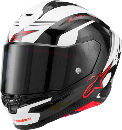 ALPINESTARS 8203426-1353-2XL Supertech R7 A-Core Helmet - 22.06 A-Core Gloss Black/White/Red 2XL