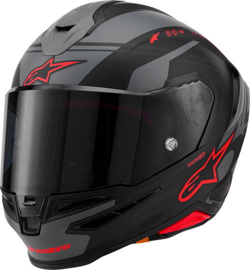 ALPINESTARS 8203426-1653-XS Supertech R7 A-Core Helmet - 22.06 A-Core Matte Black/Gray/Red XS
