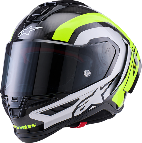 ALPINESTARS 8203926-1699-XS Supertech R10 Arius Helmet - 22.06 Arius Gloss Black/Silver/Yellow Fluo XS