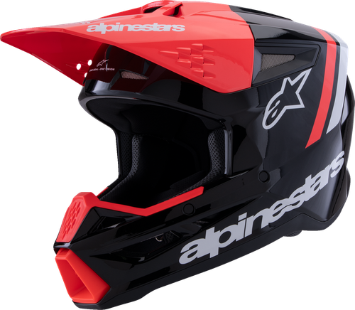 ALPINESTARS 8300826-1553-M SM3 Radium Helmet - Radium Gloss Black/Red Fluo/White Medium