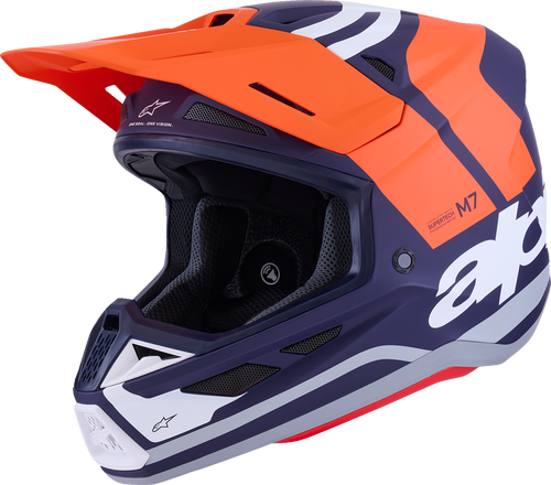 ALPINESTARS 8301826-408-L SM7 Core Helmet - Core Matte Orange/Blue Large