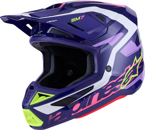 ALPINESTARS 8302426-3142-XS SM7 Deed Helmet - Deed Gloss Purple/Pink XS