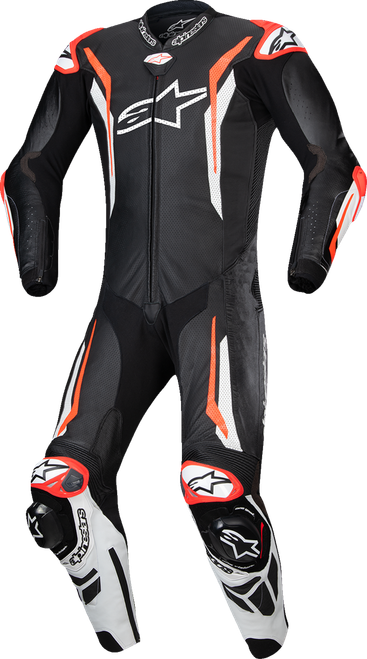 ALPINESTARS 3150226-1231-56 GP Tech v5 1-Piece Leather Suit - Black/White/Red Fluo US 46 / EU 56