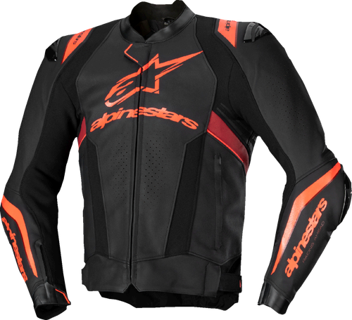 ALPINESTARS 3100325-1365-56 Missile v3 Ignition Leather Jacket - Black/Red Fluo/Dark Red US 46 / EU 56