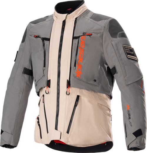 ALPINESTARS 3209623-9684-S AMT-10R Drystar® XF Jacket - Fur Gray/Pale Brown/Spicy Orange Small
