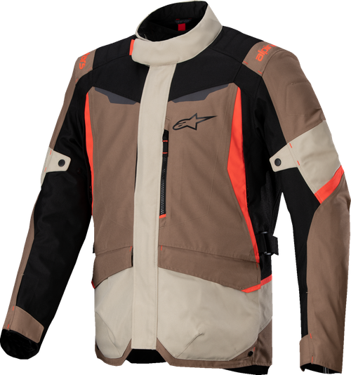 ALPINESTARS 3200625-866-S ST-1 Waterproof Jacket - Dark Khaki/Sand/Black/Red Fluo Small