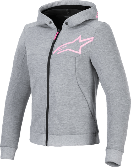 ALPINESTARS 4210225-9197-S Stella Chrome v2 Sport Hoodie - Heather Gray/Fluo Pink Small