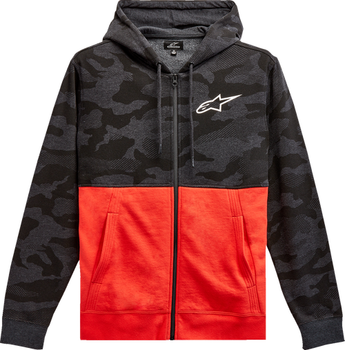 ALPINESTARS 1213510501816L Camo Block Hoodie - Charcoal Heather/Warm Red Large