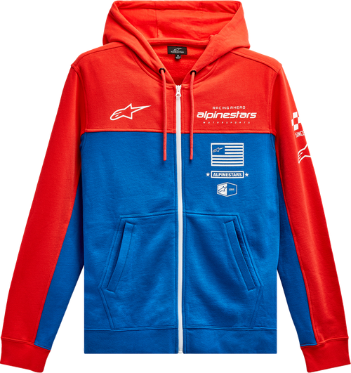 ALPINESTARS 1213510703171L H Block Hoodie - Warm Red/Bright Blue Large