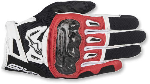 ALPINESTARS 3567717-132-2X SMX-2 Air Carbon V2 Leather Gloves - Black/Red/White 2XL