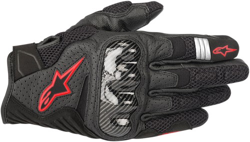 ALPINESTARS 3570518-1030-L SMX-1 Air Carbon V2 Gloves - Black/Fluo Red Large