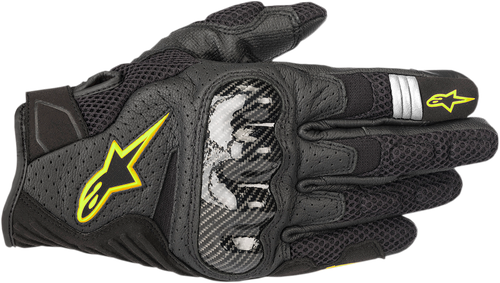 ALPINESTARS 3570518-155-L SMX-1 Air Carbon V2 Gloves - Black/Fluo Yellow Large