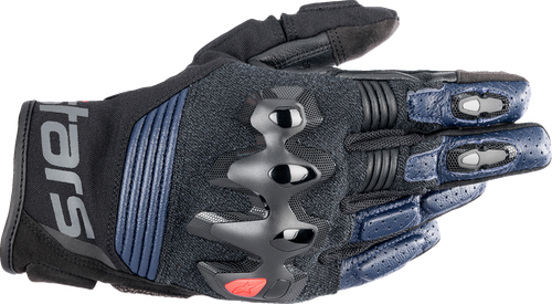 ALPINESTARS 3504822-7109-XL Halo Leather Gloves - Dark Blue/Black XL