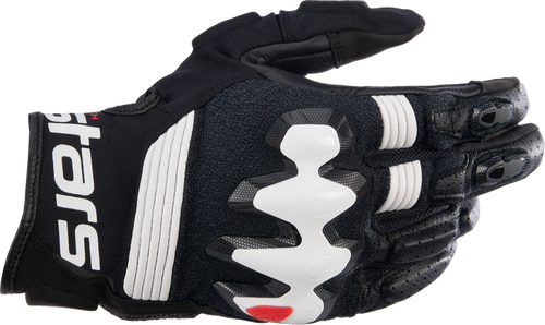 ALPINESTARS 3504822-12-M Halo Leather Gloves - Black/White Medium