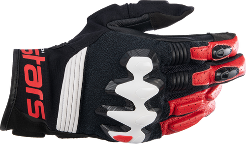 ALPINESTARS 3504822-1304-3X Halo Leather Gloves - Black/White/Bright Red 3XL