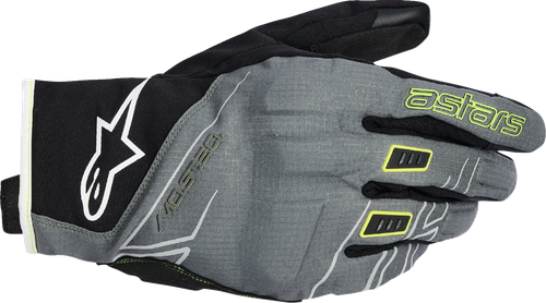 ALPINESTARS 3520226-9352-2XL Moblast WP Gloves - Fur Gray/Black/Sulphur Yellow 2XL