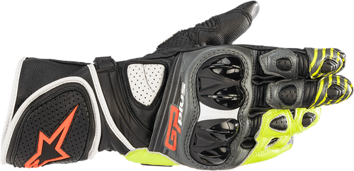 ALPINESTARS 3556520-9135-S GP Plus R v2 Gloves - Metallic Gray/Black/Fluo Yellow/Fluo Red Small