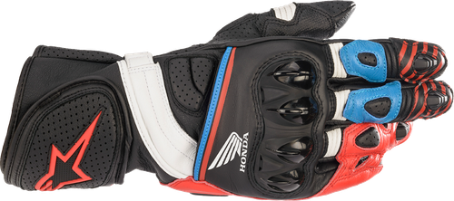 ALPINESTARS 3556321-1317-2X Honda GP Plus R v2 Gloves - Black/Bright Red/Blue 2XL