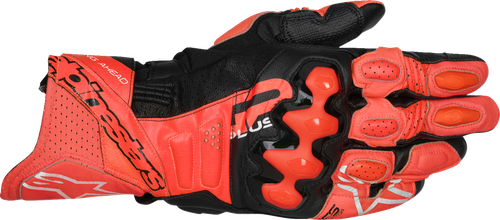 ALPINESTARS 3550825-3097-M GP Plus R V3 Leather Gloves - Bright Red/Fluo Red/Black Medium