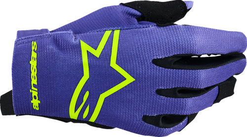 ALPINESTARS 3541824-3175-S Youth Radar Gloves - Purple/Fluo Yellow Small