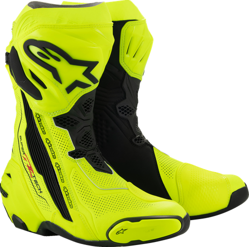 ALPINESTARS 2220121-551-42 Supertech R Vented Boots - Fluorescent Yellow/Black US 8 / EU 42