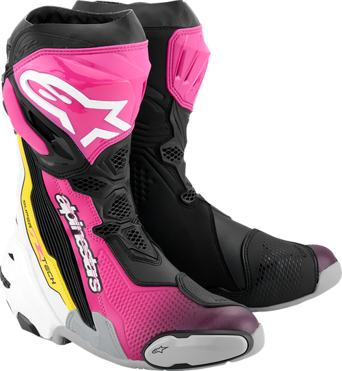 ALPINESTARS 2220021-1634- 47 Supertech R Boots - Black/Magenta/White/Yellow US 12 / EU 47