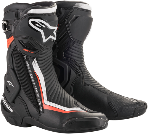 ALPINESTARS 2221019-1231-42 SMX Plus Boots - Black/White/Red Fluorescent US 8 / EU 42