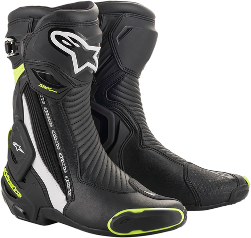 ALPINESTARS 2221019-125-45 SMX Plus Boots - Black/White/Yellow Fluorescent US 10.5 / EU 45
