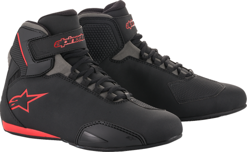 ALPINESTARS 251551813113 Sektor Shoes — Abrasion Resistant/Hook and Loop/Removable Anatomic Footbed - Black/Gray/Red US 13 / EU 47