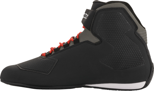 ALPINESTARS 2515518-13-13.5 Sektor Shoes — Abrasion Resistant/Hook and Loop/Removable Anatomic Footbed - Black/Red US 13.5 / EU 47.5