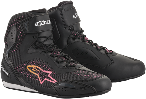 ALPINESTARS 251052014397 Stella Faster-3 Rideknit Shoes - Black/Yellow/Pink US 7 / EU 38.5
