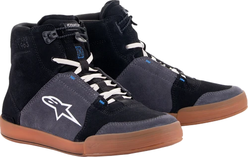 ALPINESTARS 251232211728 Chrome Shoes - Black/Asphalt/Gum Blue US 8 / EU 40.5